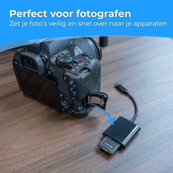 Nuvance SD Card Reader - Lecteur de cartes SD USB C - Lecteur de cartes - Convertisseurs Usb & 8-Pin inclus - Lecteur de cartes mémoire Micro SD - Noir