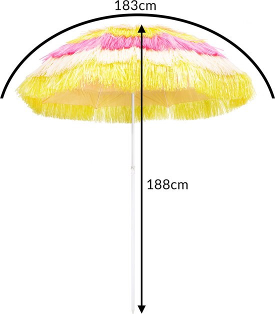Kingsleeve Parasol Hawaii 160 cm - Inclinaison réglable - Multicolore
