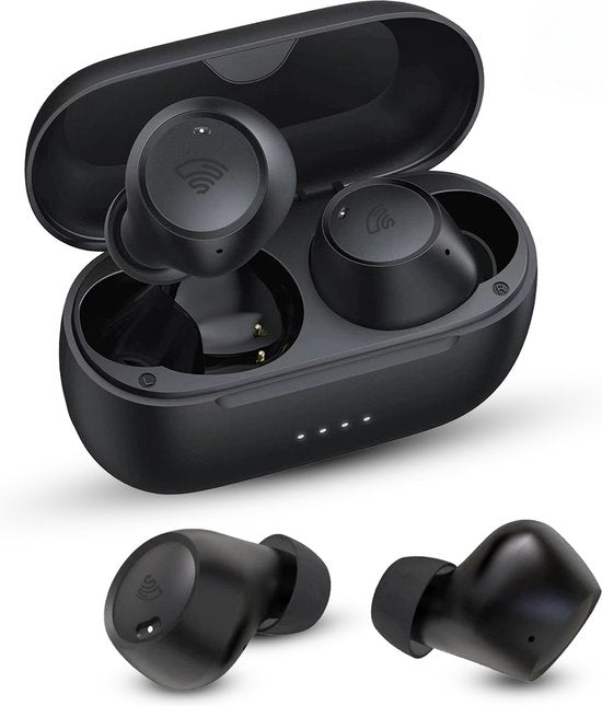 Ecouteurs sans fil - Golden Sound Buds Pro - Ecouteurs Bluetooth - Suppression active du bruit 32dB - Mode ambiant - Autonomie de 40 heures - Convient à tous les smartphones et ordinateurs portables - Noir
