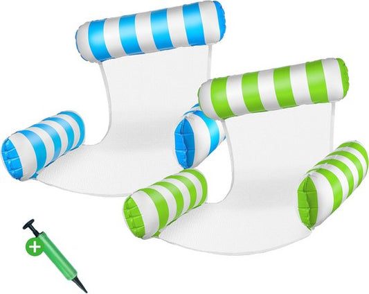 Travelhawk Hamac d'eau - 2 pièces - Hamac d'eau pour adultes - piscine - vert et bleu