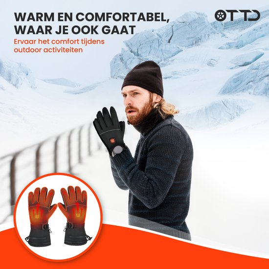 TTD® Gants chauffants rechargeables - Taille XL - Gants électriques chauffants - Moufles chauffantes - Gants chauffants à piles pour hommes et femmes - Unisexe