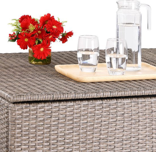 Casa Boîte à coussins - Boîte de jardinage - Boîte de rangement pour coussins - Crème - 75x75x70cm