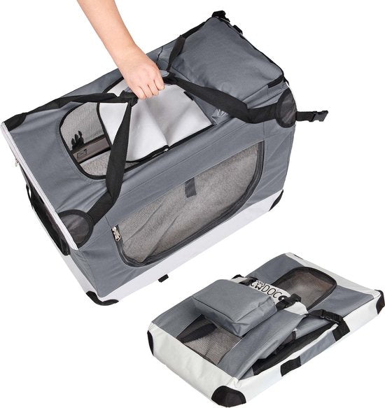 Boîte de transport pour chiens XXL -Cado - 92 x 64 x 64cm - Gris