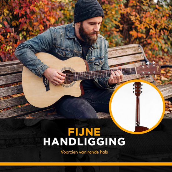 Finesse Acoustic Guitar - with Video Course - 4/4 40" - Western Guitar - Guitare enfant et adulte - Natural