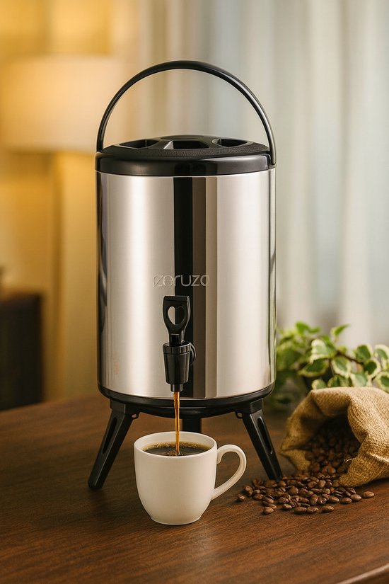 Ceruzo Thermos Beverage Dispenser - 10 litres - acier inoxydable - Distributeur isotherme avec robinet
