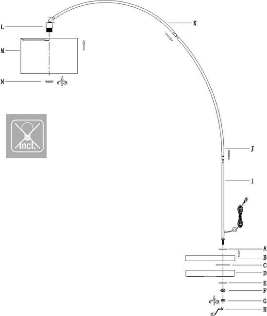 Mexlite - Lampe suspendue Bikkel XL - 152 x 185 cm - Noir mat - Design industriel - Raccord E27 - Lampe d'usine robuste
