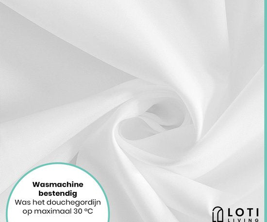 Loti Living Rideau de douche anti-moisissure - Plante suspendue - Anneaux inclus - Imperméable - Polyester - Rideau de douche 180x200 cm