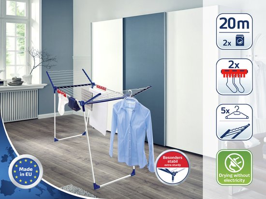 Leifheit étendoir à linge Pegasus 200 - solid comfort - 20 m de longueur de séchage