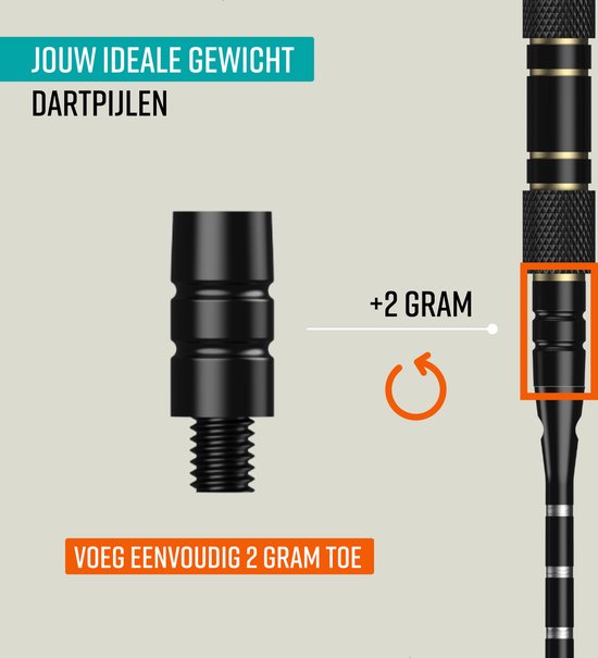 Fléchettes - 6 fléchettes (64 pièces) - Fléchettes de 23, 24, 25, 26 grammes - 2 jeux de fléchettes en laiton de qualité supérieure - pointe en acier - avec fléchettes et étui