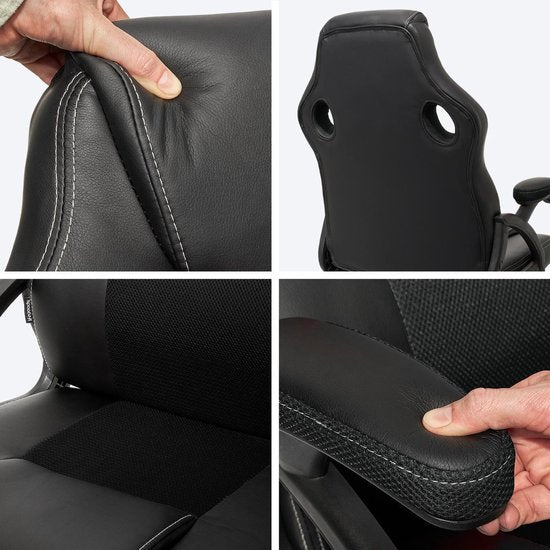 Chaise de jeu - LifeGoods - Réglable - Cuir synthétique - Noir