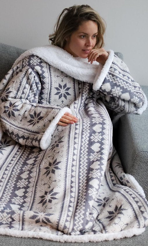 Couverture polaire avec manches - Couverture à capuche - Couverture avec manches - Couverture à capuche - Snuggle - Hoodie - Huggle Hoodie - Couvertures polaires - Plaid avec manches - Couverture TV - Mesdames et Messieurs - Adultes - 180x130 cm - Imprimé