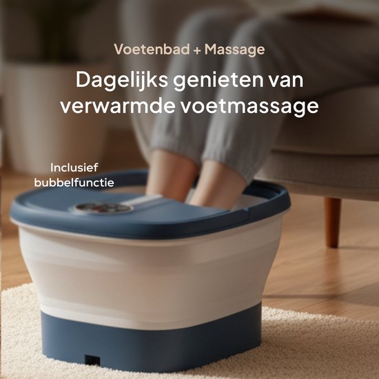 Brixy Bain de pieds à massage automatique - Appareil de massage des pieds - Bain de pieds électrique - Pliable - Chauffe jusqu'à 48°C - 14L