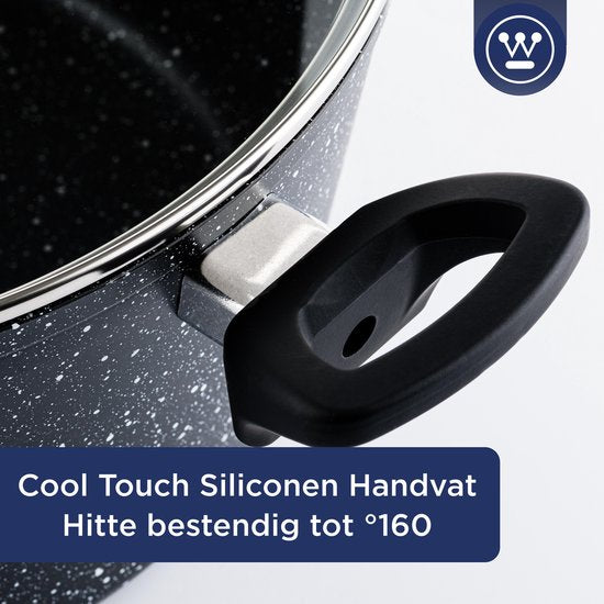 Casserole - Westinghouse - Ø 32 cm - Induction - Sans PFOA - Couvercle inclus - Marbre noir