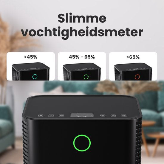 Déshumidificateur Auronic - Série compacte - 12L par jour - Fonction Lavage-Séchage - Chambre à coucher, Salle de bain et Salon - Élimination de l'humidité pour la maison - Noir