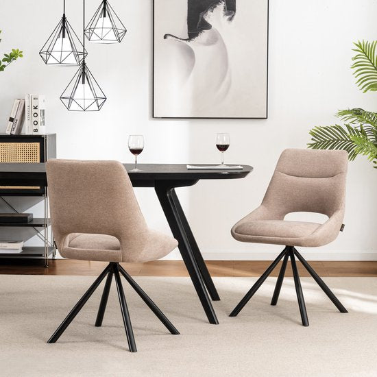 Furnihaus Chaises de salle à manger set of 2 - Tosca - Taupe - Fabric