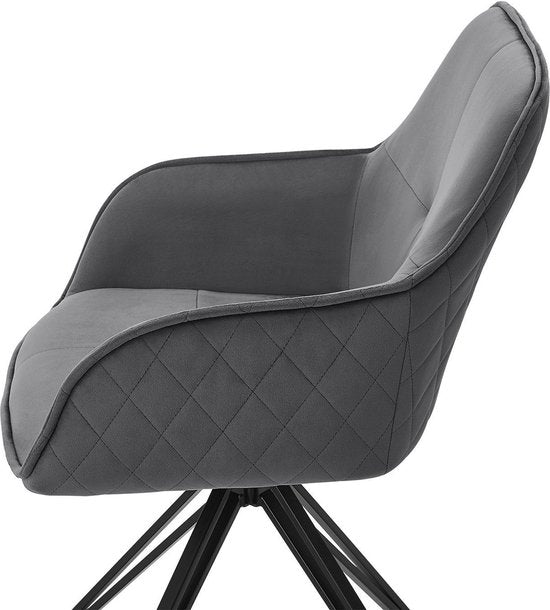 Chaise pivotante de salle à manger Clyde - Gris foncé