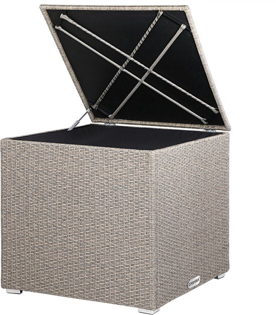 Casa Boîte à coussins - Boîte de jardinage - Boîte de rangement pour coussins - Crème - 75x75x70cm