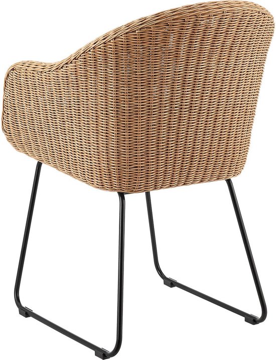 2 pièces Chaises de jardin en rotin Cody - Coussins inclus