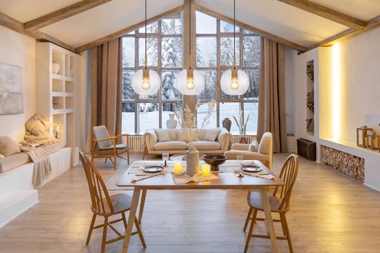 Globo - lampe suspendue - ADARA - bronze - verre - grande lampe de table pour salle à manger - E27 - 15462H2