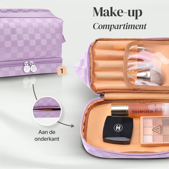 Skycases Travel Essentials - Trousse de toilette et de maquillage - Imperméable et compacte - Convient pour le voyage et l'usage quotidien - Unisexe - Violet