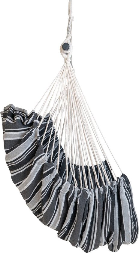 house nordic lamia chaise hamac - noir, gris et blanc