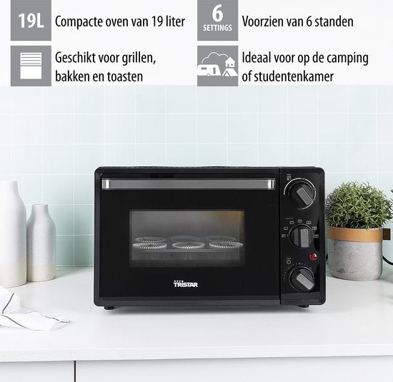 Tristar OV-3622 - Four 800W - 19 litres - Four de camping autoportant - 90 ⁰C - 230 ⁰C