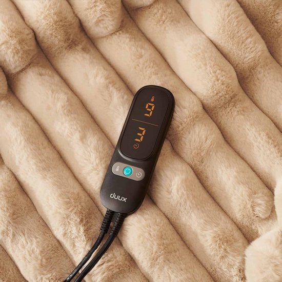 Couverture chauffante électrique rayée Duux Yentl 200x200 cm - 9 positions - Beige