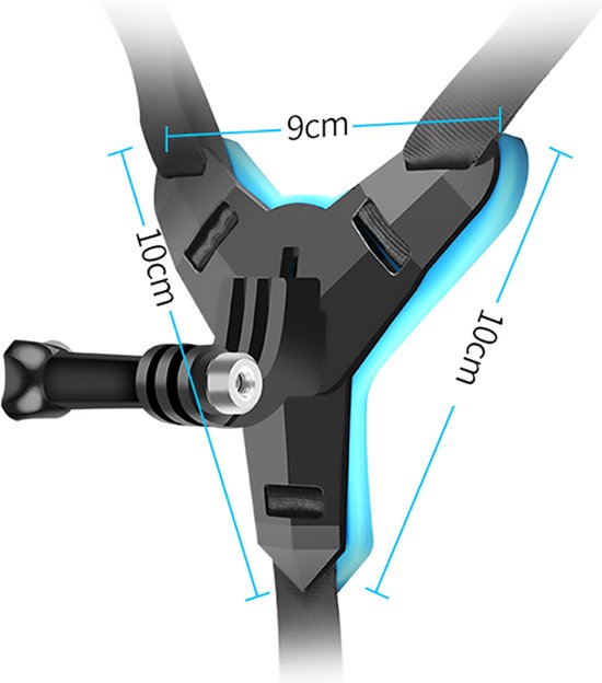 Techvavo® Support de casque pour moto et vélo - Universel - Convient à toutes les caméras d'action - Courroie de casque - Noir