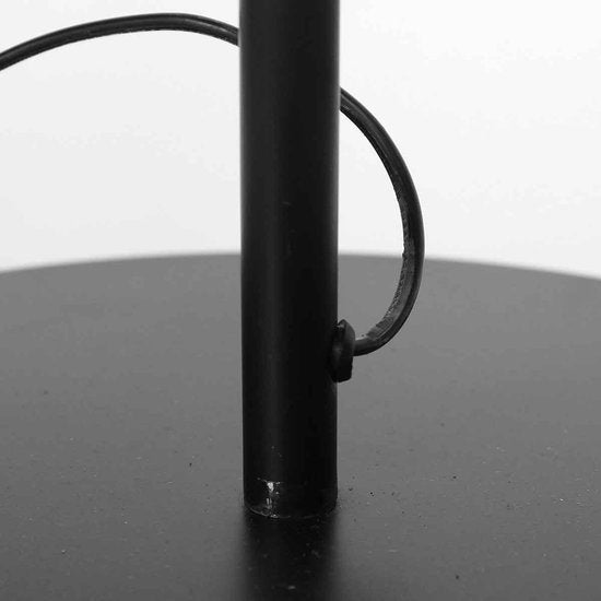 Lampadaire noir Bloeba 4169ZW de Steinhauer avec hauteur réglable (150-165 cm) et bras pivotant extensible jusqu'à 66 cm, base en métal avec abat-jour en velours bleu Ø40cm, design tendance pour l'intérieur.