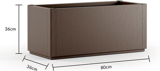 Jardinière Casaria - Système de drainage résistant au gel 80l - Marron