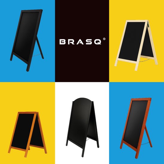BRASQ Chalkboard Elegance Mahogany - 70x130 CM - Tableau noir - Enseigne publicitaire - Enseigne de trottoir - Double face - pour l'intérieur et l'extérieur - Hospitality