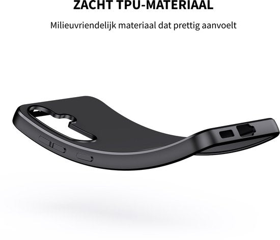 Podec Case Suitable for Samsung Galaxy S25 Black Phone Case - Anti-Shock Case Cover with 1x Screen Protector