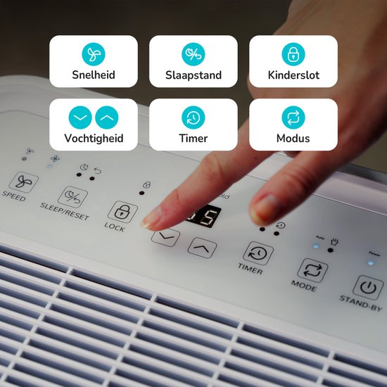 Déshumidificateur Bloomfold - 25L par jour - Fonction Lavage-Séchage incluse - Convient pour le salon, la chambre, la cave et la salle de bain - Déshumidificateur - Blanc