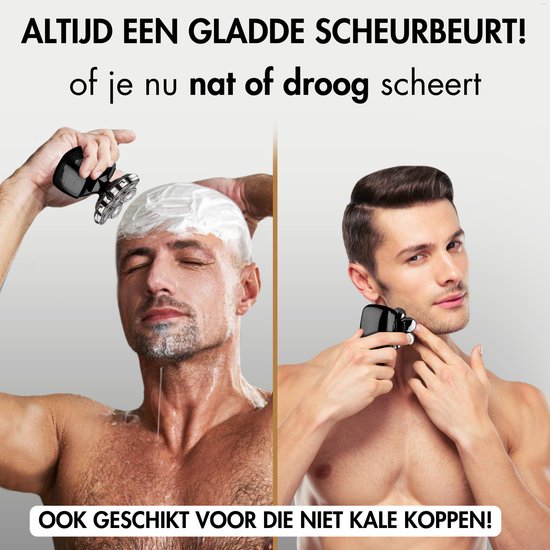 Rasoir 6-en-1 pour homme - Tondeuse - Tondeuse - Sansbeauté® Skull Sharp PRO - Rasoir électrique pour le visage et la tête - Rasage de la tête - Wet & Dry - Chargement sans fil - Électrique