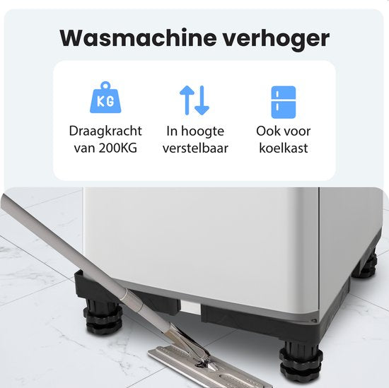 Rehausseur de lave-linge - Socle pour lave-linge - Placard - Convient pour Sèche-linge, Réfrigérateur, Lave-vaisselle et Congélateur - Pour Bosch, Samsung, Miele, AEG, LG, Haier - Ajustable