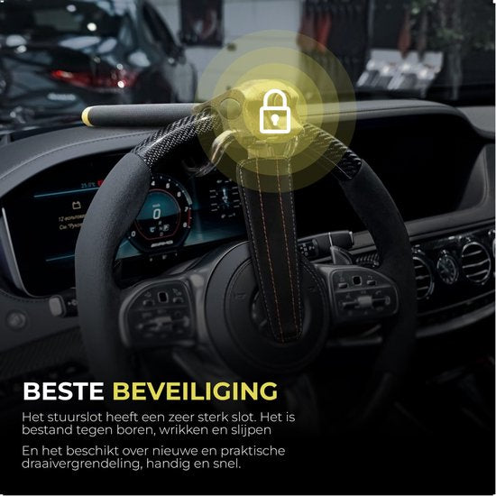 Gtrise Steering Lock For Car - Stoplock - Car - Motorhome - Pro - With Ebook & Storage Bag