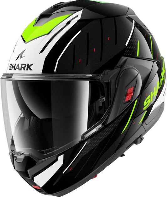 SHARK Casque Oxo Rydger Noir Blanc Jaune KWY System - Taille L - Casque