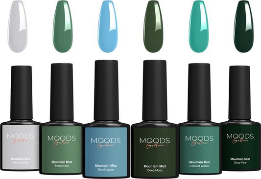 Moods Gellac 6-Piece Set - Gel Nail Polish Starter Pack - Gel Nail Polish - 8ML - Mountain Mist - Gellac - Nails - Chic Colours