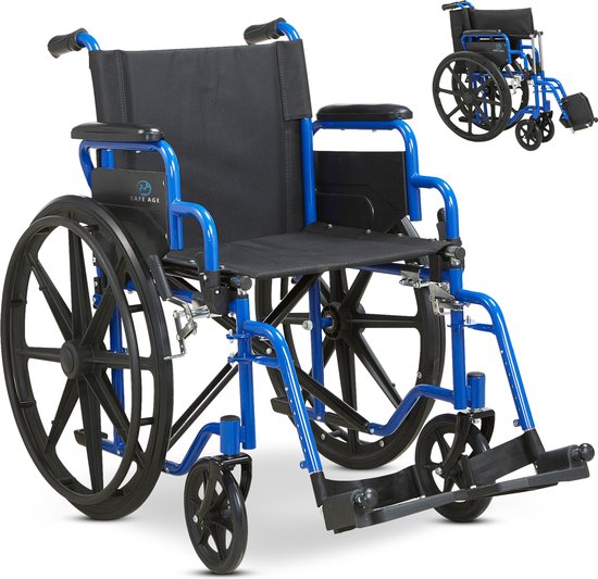 Fauteuil roulant Safelife - léger et pliable avec repose-pieds amovibles - accoudoirs pliables
