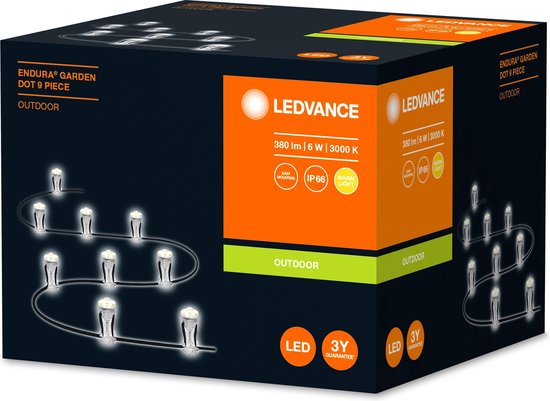 LEDVANCE Eclairage de jardin LED : pour le sol, ENDURA GARDEN DOT / 6 W, 22-...24- V, angle de rayonnement : 33, Blanc chaud, 3- K, matériau du corps : polycarbonate (PC), IP65