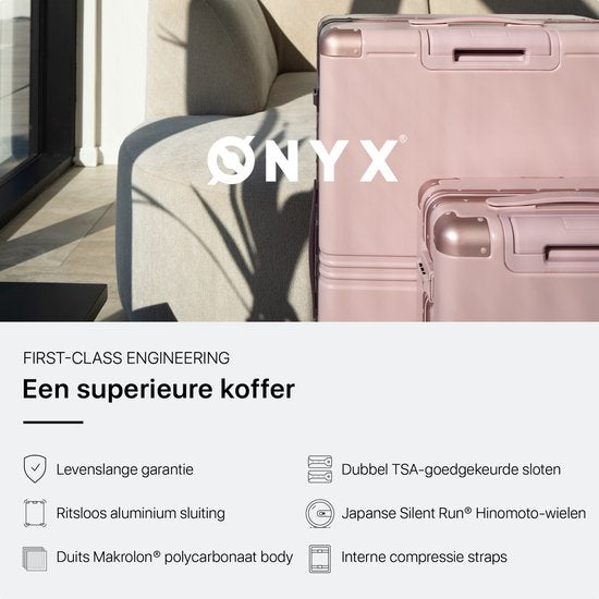 ONYX Hybrid Pro Check-in Suitcase Medium 70 Liter - Polycarbonate recyclé et design sans fermeture éclair - Valise de voyage avec serrure TSA et roues pivotantes - Candy Pink