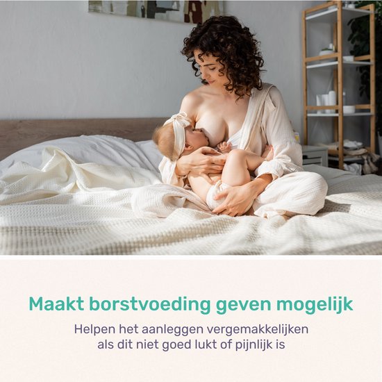 Qwali Organic Breastfeeding Nipple Hat - Size L - BPA free - Nipple protector - Transparent - Including storage container - 2 pieces