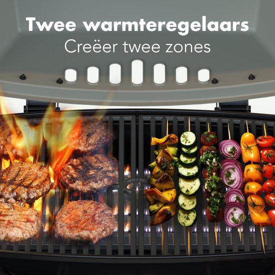 KitchenBrothers Gas BBQ - Table Top Barbecue - BBQ de table - Revêtement antiadhésif - Surface de cuisson 37x48 cm - Noir