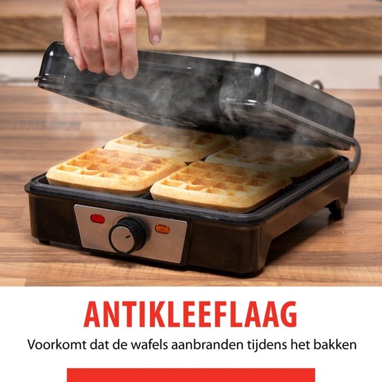 gaufrier alpina - gaufres de Bruxelles - revêtement antiadhésif - 4 gaufres - 1200W