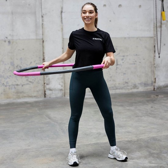 Matchu Sports - Hula hoop fitness - Waist trainer - Hula hoop lesté - Abdominaux - 1.2 KG - Ø 100 cm - Violet/Gris