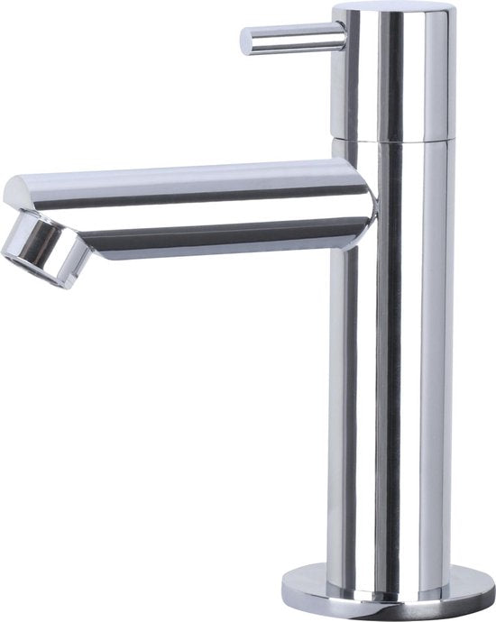 Differnz Fontaine ovale - Evier en pierre naturelle - Noir - Robinet droit - Chrome - Poignée standard - 38 x 24 x 8 cm