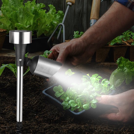Monzana Set de 6 LED solaires - lumière de jardin - Acier inoxydable
