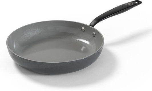 BE Living Essential Poêle à frire - Ø 24 cm - Céramique - Sans PFAS - Induction - Gris