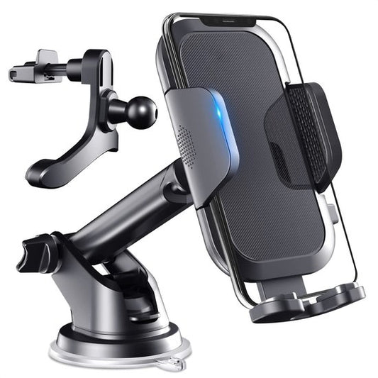 Strex Support Téléphone Voiture - Pare-Brise - Tableau de Bord - Grille de Ventilation - Support Téléphone Pour Tous Les Téléphones - Pivotant à 360°