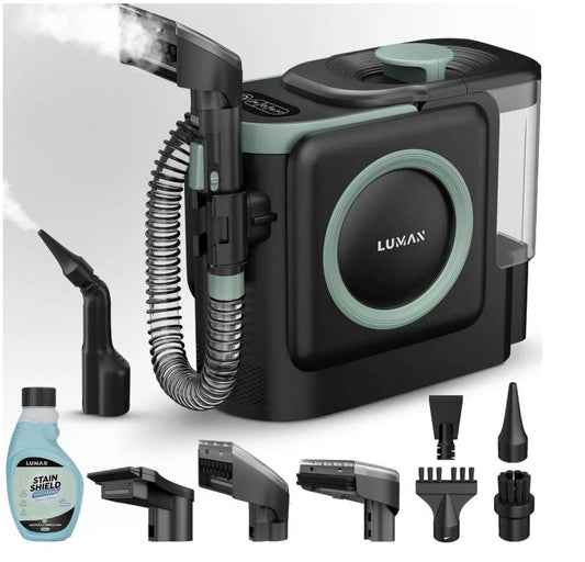 LUMAN 10 in 1 Carpet Cleaner Pro 1800W - 100°C Steam Function and Self-Cleaning - Stain Cleaner - Steam Cleaner - Seat Cleaner - Cleaner for sofa, floor, car and carpet - 7 Meter Cord